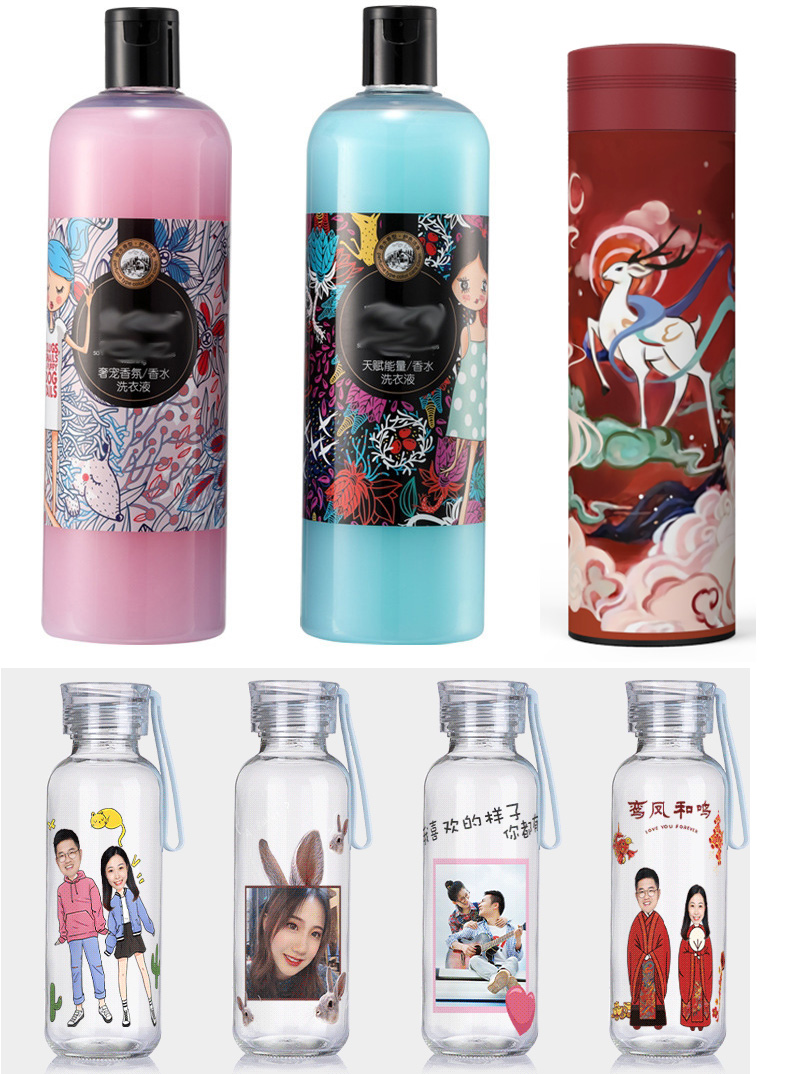 化妝品，小玻璃瓶打印圖片效果